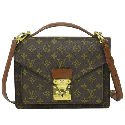 Authentic Louis Vuitton LV Monceau 26 Monogram 2WAY Shoulder Bag Handbag Brown
