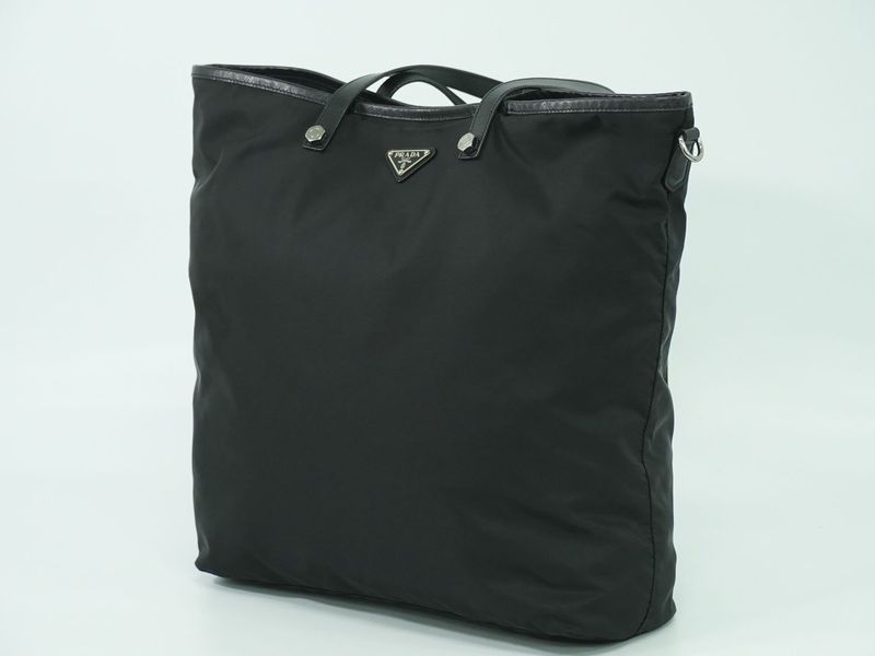 Authentic Prada Robot Collection Shoulder Bag Tote Bag Nylon Black Multicolor