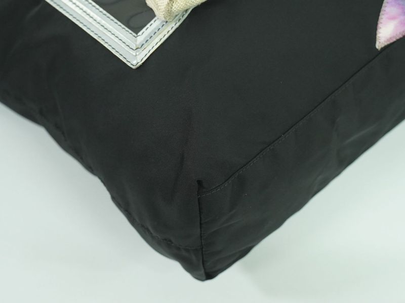 Authentic Prada Robot Collection Shoulder Bag Tote Bag Nylon Black Multicolor