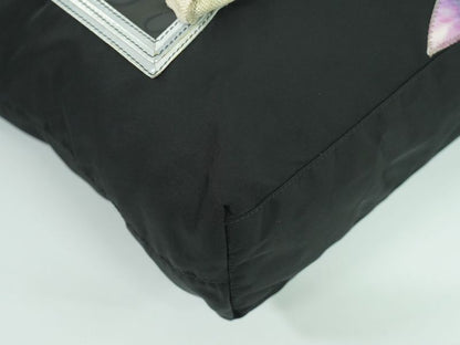 Authentic Prada Robot Collection Shoulder Bag Tote Bag Nylon Black Multicolor