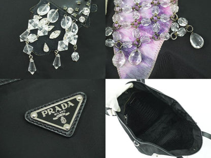 Authentic Prada Robot Collection Shoulder Bag Tote Bag Nylon Black Multicolor