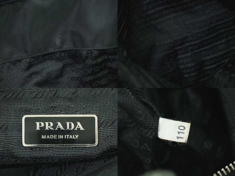 Authentic Prada Robot Collection Shoulder Bag Tote Bag Nylon Black Multicolor