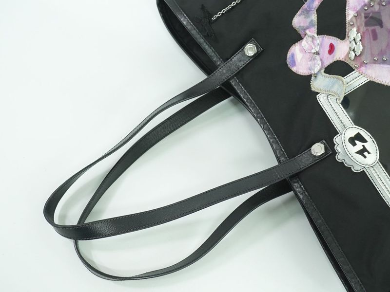 Authentic Prada Robot Collection Shoulder Bag Tote Bag Nylon Black Multicolor