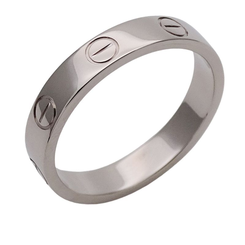 Cartier Ring Women's Brand Ring 750wg Mini Love White Togo Old #51 Approx 11