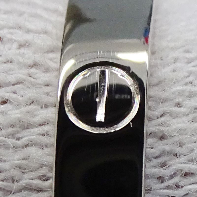 Cartier Ring Women's Brand Ring 750wg Mini Love White Togo Old #51 Approx 11