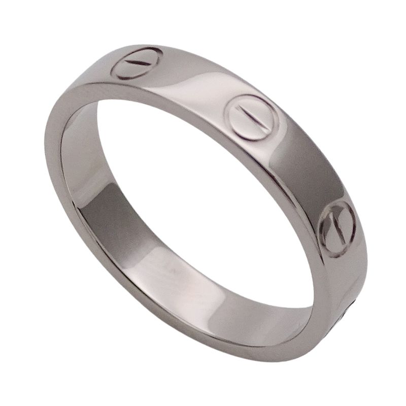 Cartier Ring Women's Brand Ring 750wg Mini Love White Togo Old #51 Approx 11
