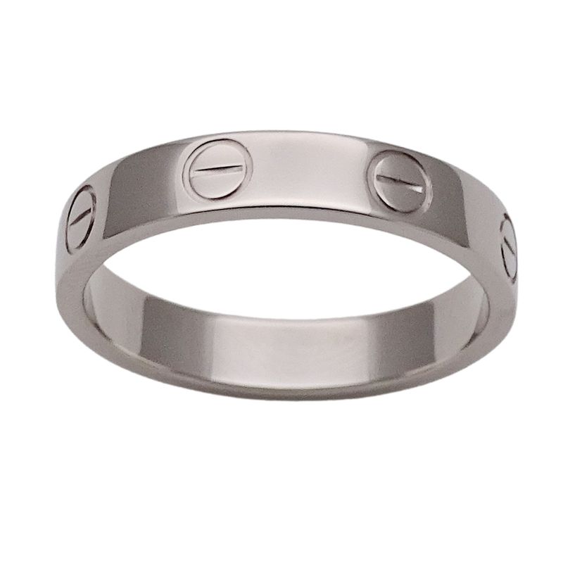 Cartier Ring Women's Brand Ring 750wg Mini Love White Togo Old #51 Approx 11