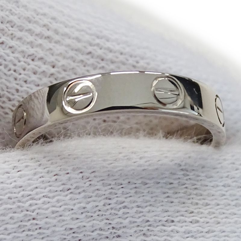 Cartier Ring Women's Brand Ring 750wg Mini Love White Togo Old #51 Approx 11