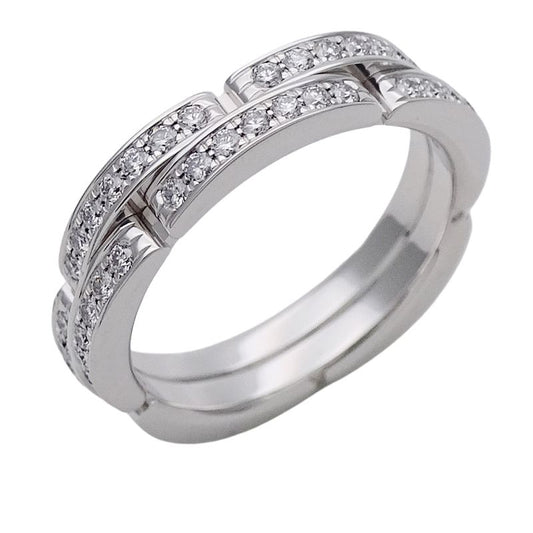Cartier Ring Women's Brand Ring 750wg Half Diamond Semi-pave Maillon Panther