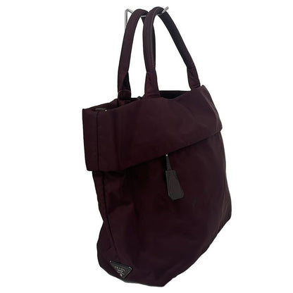 Prada Tote Bag Tessuto Double Bordeaux