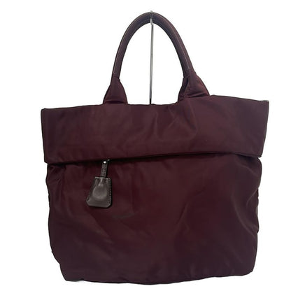 Prada Tote Bag Tessuto Double Bordeaux