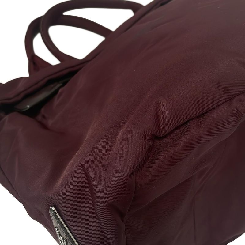 Prada Tote Bag Tessuto Double Bordeaux