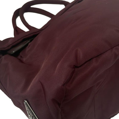 Prada Tote Bag Tessuto Double Bordeaux