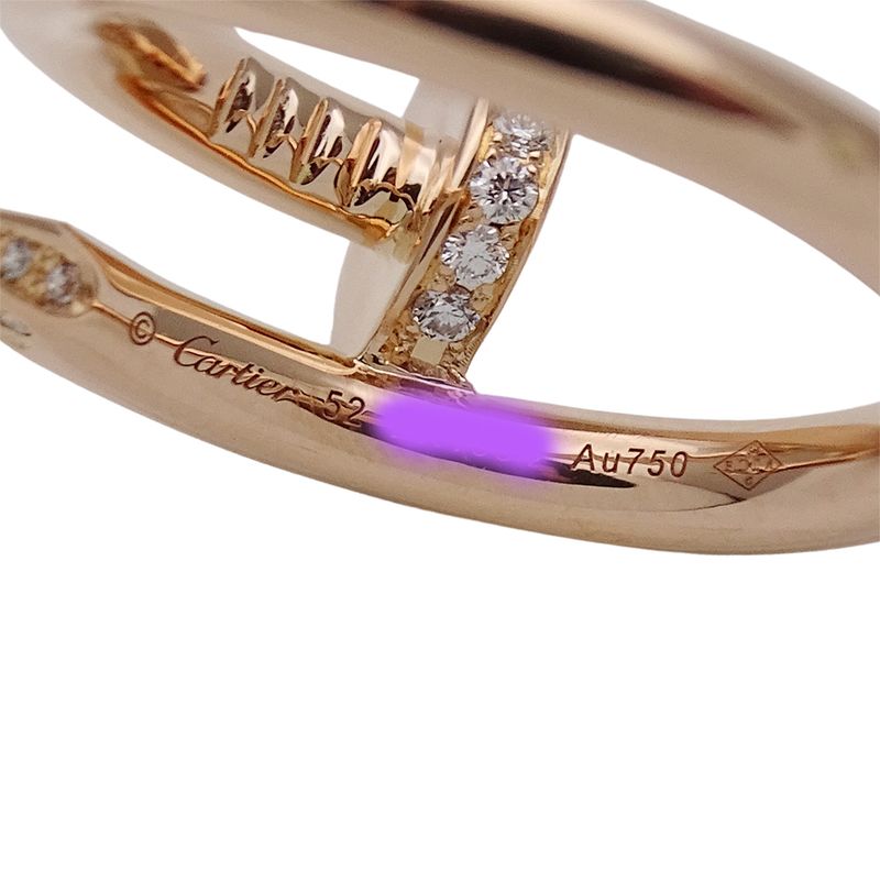 Cartier Ring Women's Men's Brand Ring 750pg Diamond Juste Un Clou Classic Model