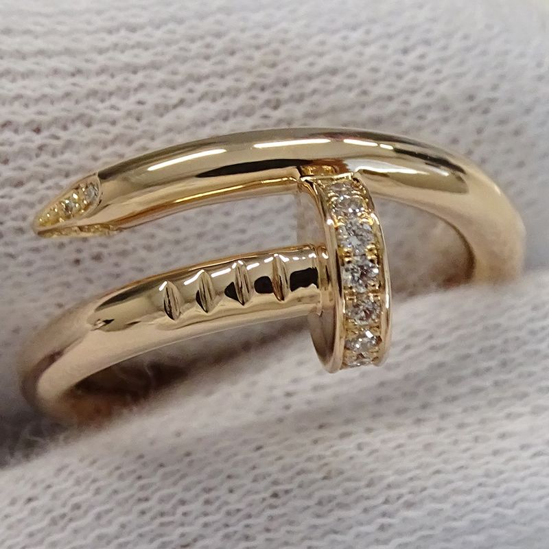 Cartier Ring Women's Men's Brand Ring 750pg Diamond Juste Un Clou Classic Model