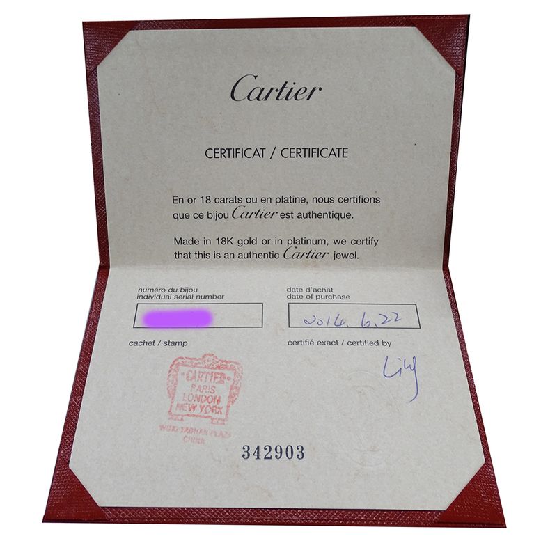 Cartier Ring Women's Men's Brand Ring 750pg Diamond Juste Un Clou Classic Model