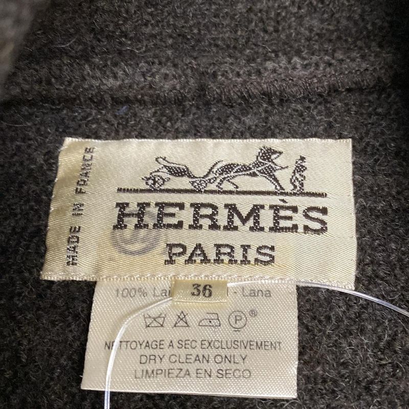Hermes Coat Size 36 S Women's - Dark Brown Wool