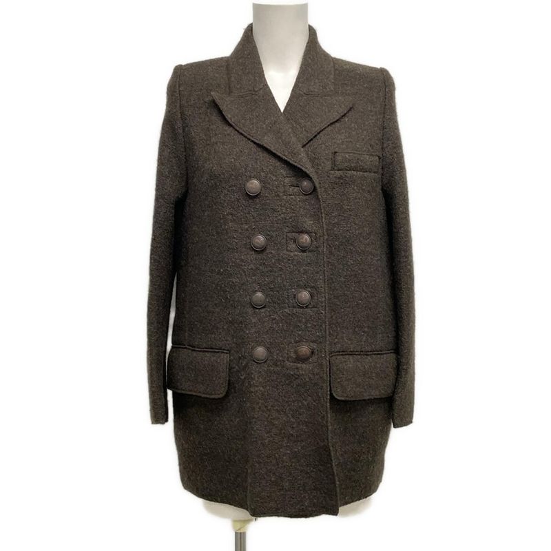 Hermes Coat Size 36 S Women's - Dark Brown Wool