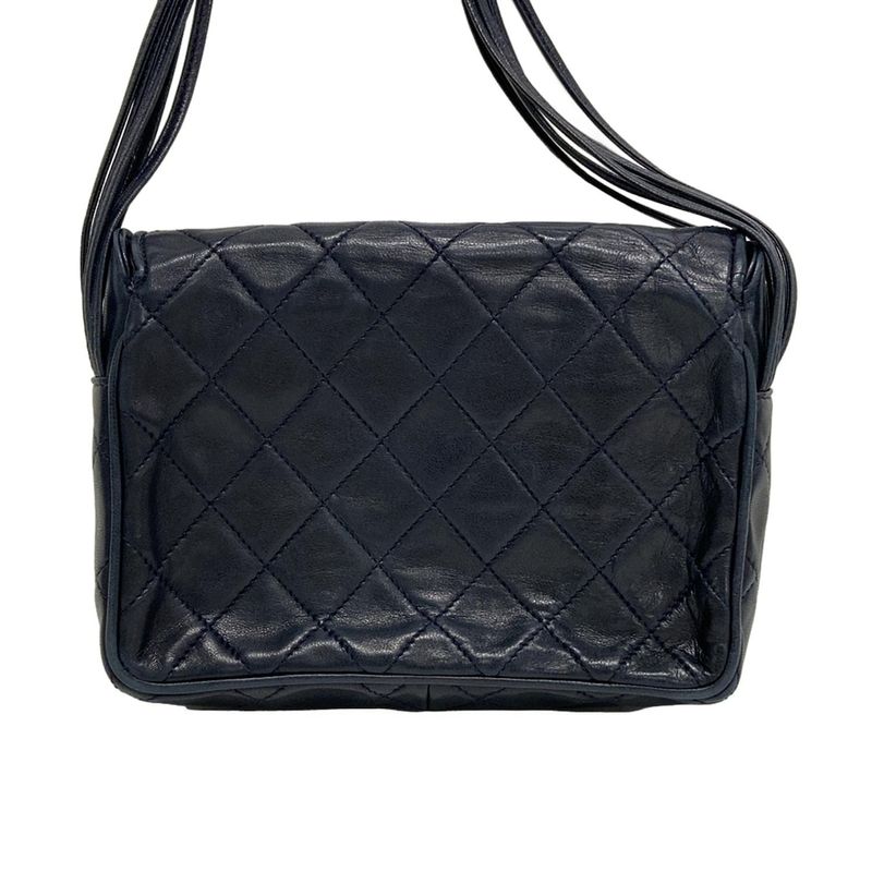 Chanel Matelasse Dark Navy Mini Size Lambskin Shoulder Bag