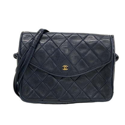 Chanel Matelasse Dark Navy Mini Size Lambskin Shoulder Bag