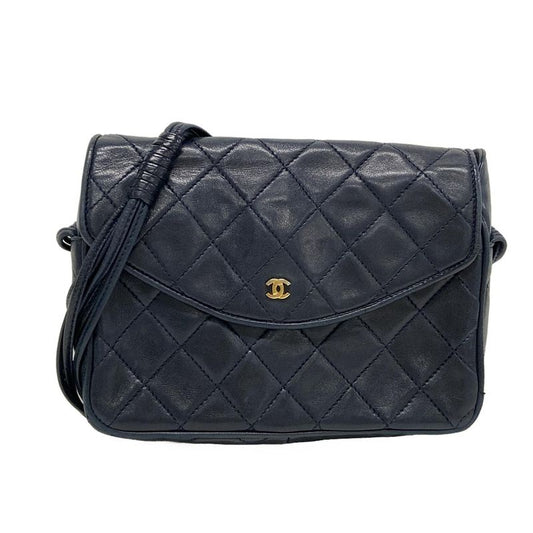 Chanel Matelasse Dark Navy Mini Size Lambskin Shoulder Bag