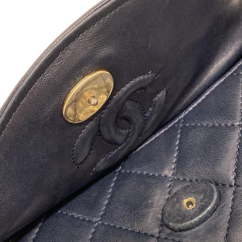 Chanel Matelasse Dark Navy Mini Size Lambskin Shoulder Bag