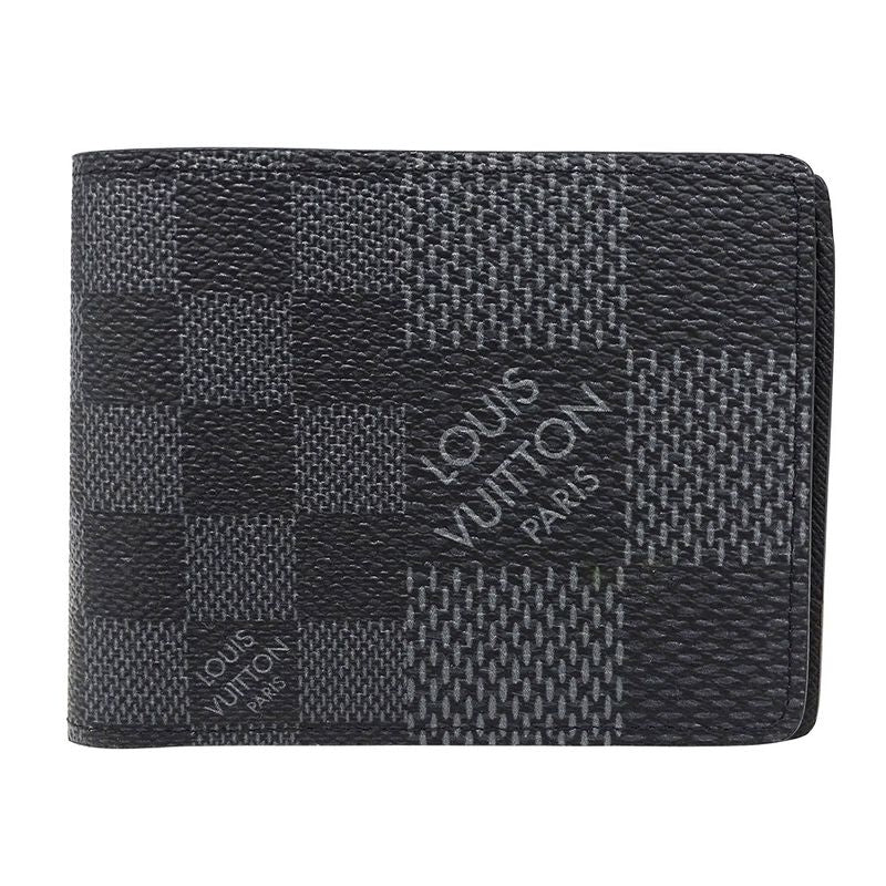 Louis Vuitton Wallet Men's Branded Bifold Wallet Damier Graphite 3D Canvas