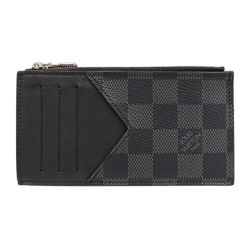 Louis Vuitton Wallets Men's Brand Coin Case Damier Graphite Canvas Coin Card