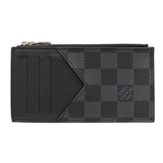 Louis Vuitton Wallets Men's Brand Coin Case Damier Graphite Canvas Coin Card
