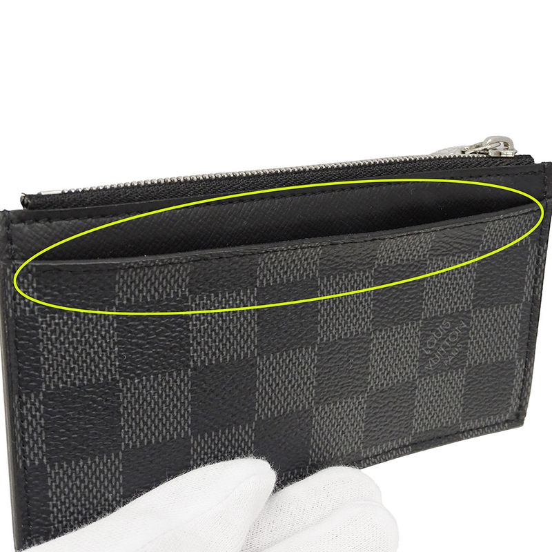 Louis Vuitton Wallets Men's Brand Coin Case Damier Graphite Canvas Coin Card