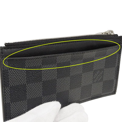 Louis Vuitton Wallets Men's Brand Coin Case Damier Graphite Canvas Coin Card