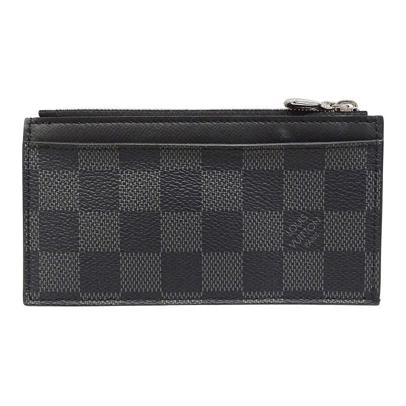 Louis Vuitton Wallets Men's Brand Coin Case Damier Graphite Canvas Coin Card