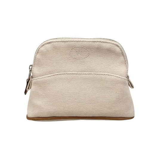 Hermes Pouch Bolide Mini H104772m 01 Cotton Canvas Natural Beige Orange Hermes