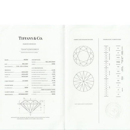 Tiffany & Co Harmony 053ct Diamond Ring I-vvs2-3ex Pt950