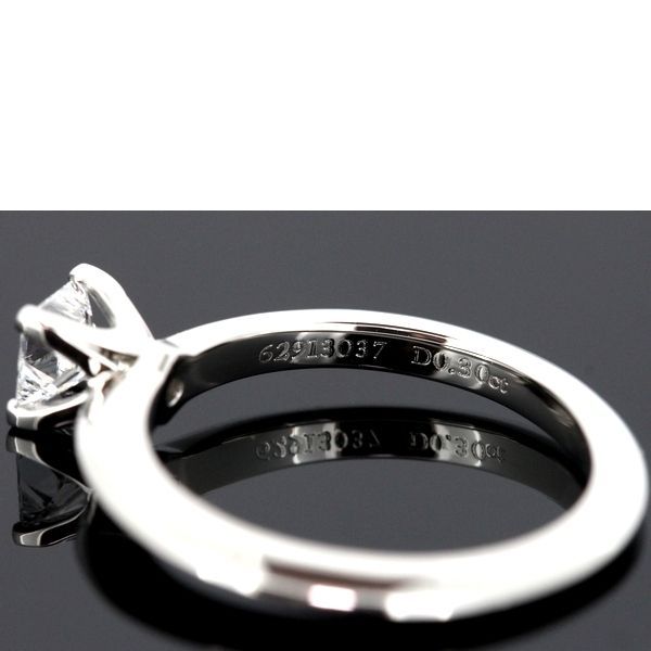 Tiffany & Co Square Princess 030ct E-vs1-ex Diamond Ring Pt950