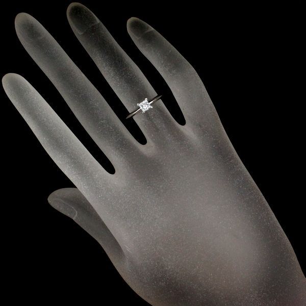 Tiffany & Co Square Princess 030ct E-vs1-ex Diamond Ring Pt950