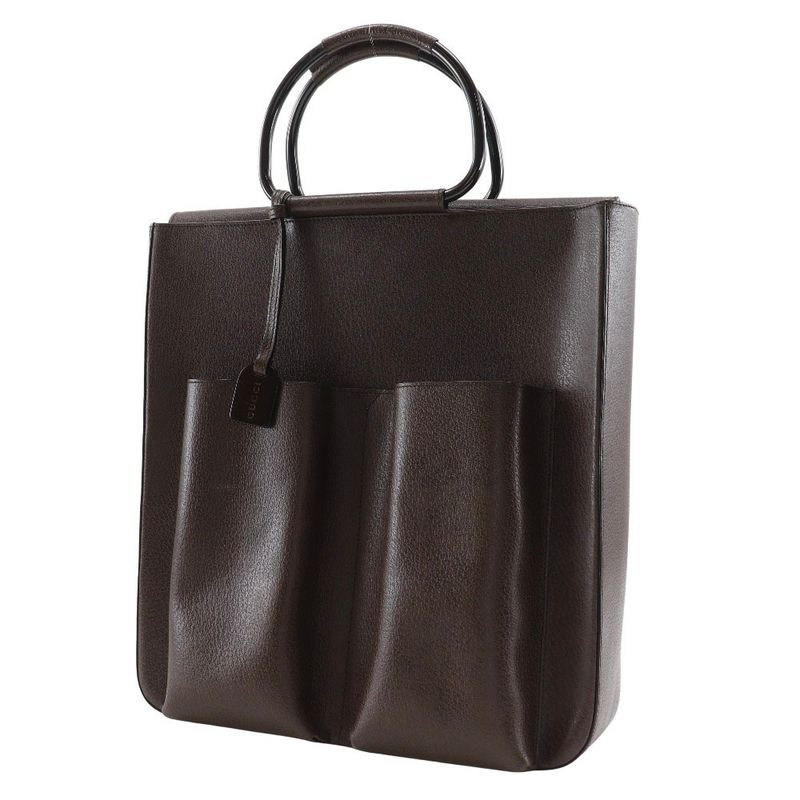 Gucci Old Gucci 002.1118.0462 Leather Brown Unisex Handbag