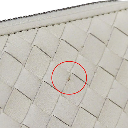 Bottega Venetaveneta Wallet Women Men Brand Intrecciato Coin Case Leather White