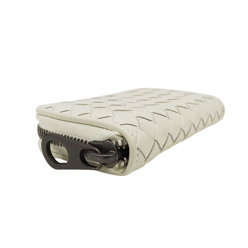 Bottega Venetaveneta Wallet Women Men Brand Intrecciato Coin Case Leather White