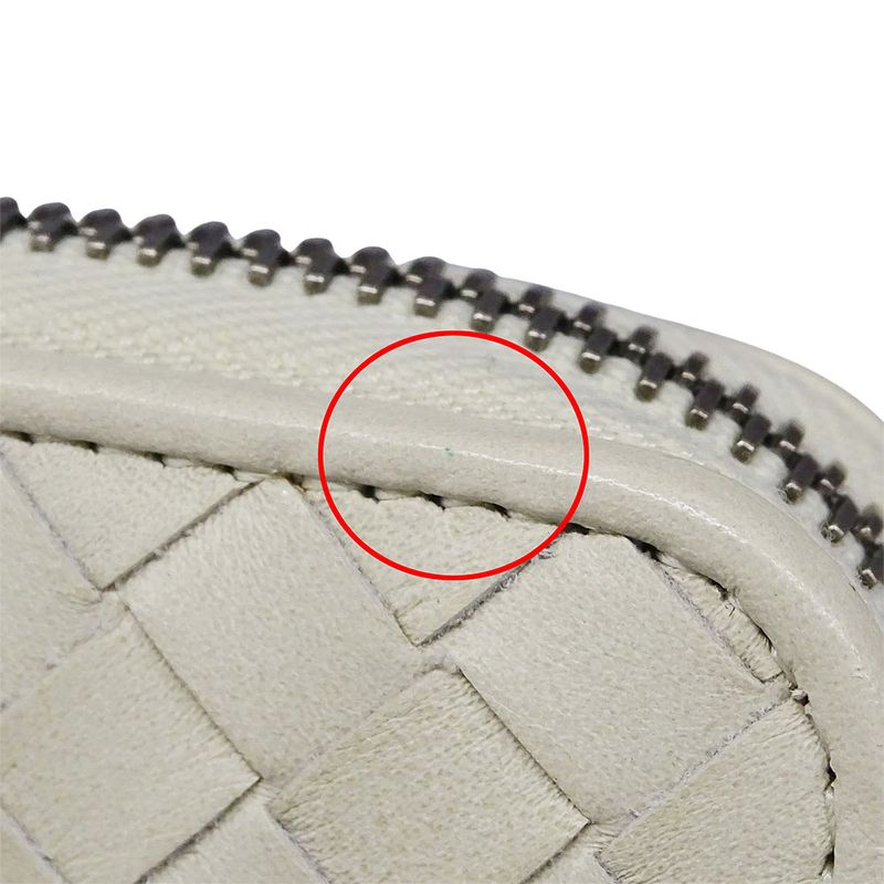 Bottega Venetaveneta Wallet Women Men Brand Intrecciato Coin Case Leather White