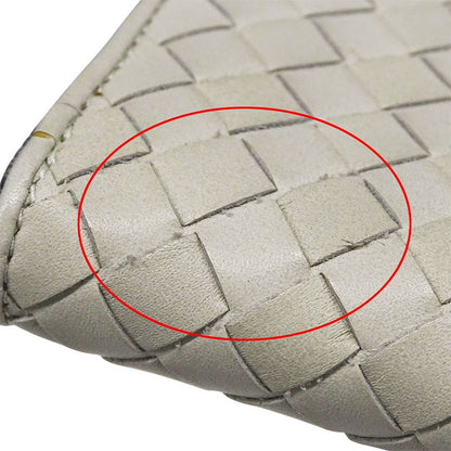 Bottega Venetaveneta Wallet Women Men Brand Intrecciato Coin Case Leather White