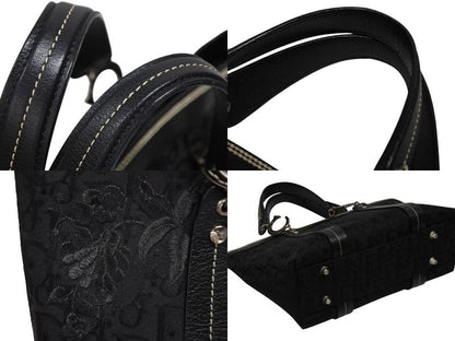 Dior Trotter Handbag All Over Print Black Cotton Canvas Silver — view 6