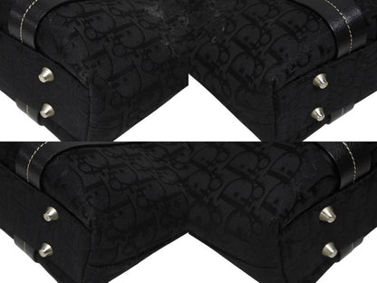 Dior Trotter Handbag All Over Print Black Cotton Canvas Silver — view 7