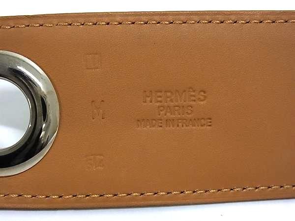 Hermes Box Calf Silver Hardware Scarf Belt Size M □I Engraved