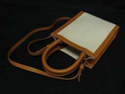 Celine Mini Vertical Cabas Canvas 2WAY Handbag Tote Shoulder Brown Bn5931