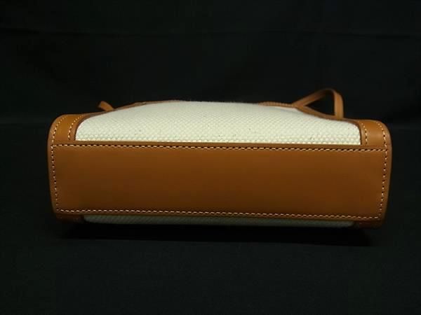 Celine Mini Vertical Cabas Canvas 2WAY Handbag Tote Shoulder Brown Bn5931