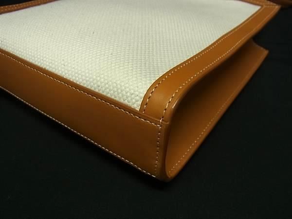 Celine Mini Vertical Cabas Canvas 2WAY Handbag Tote Shoulder Brown Bn5931