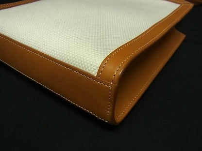 Celine Mini Vertical Cabas Canvas 2WAY Handbag Tote Shoulder Brown Bn5931