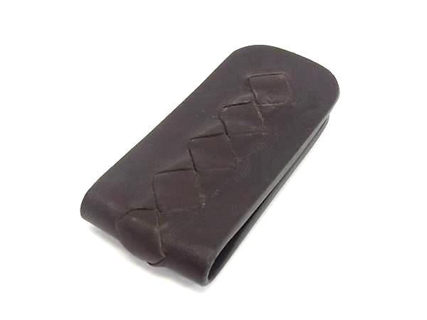 Bottega Veneta Intrecciato Leather Money Clip Billfold Men's Brown Db3002