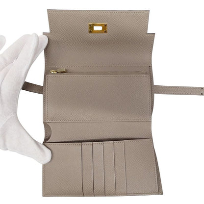 Hermes Wallet Ladies Branded Trifold Wallet Kelly Wallet Medium Vaux Epson